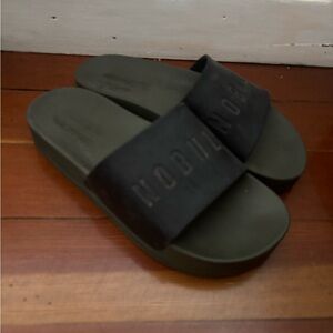 NO BULL Green Slide Sandals